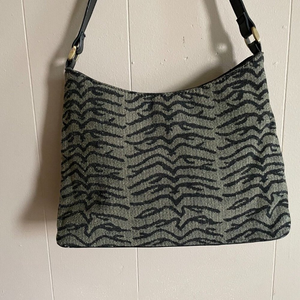 Bueno Women Shoulder Bag Green/Black Bag Hand Bag Fabric Bag - Picture 3 of 12